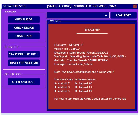 ST SamFRP V2.0 Tool Download Latest Samsung Emergency Mode FRP Free