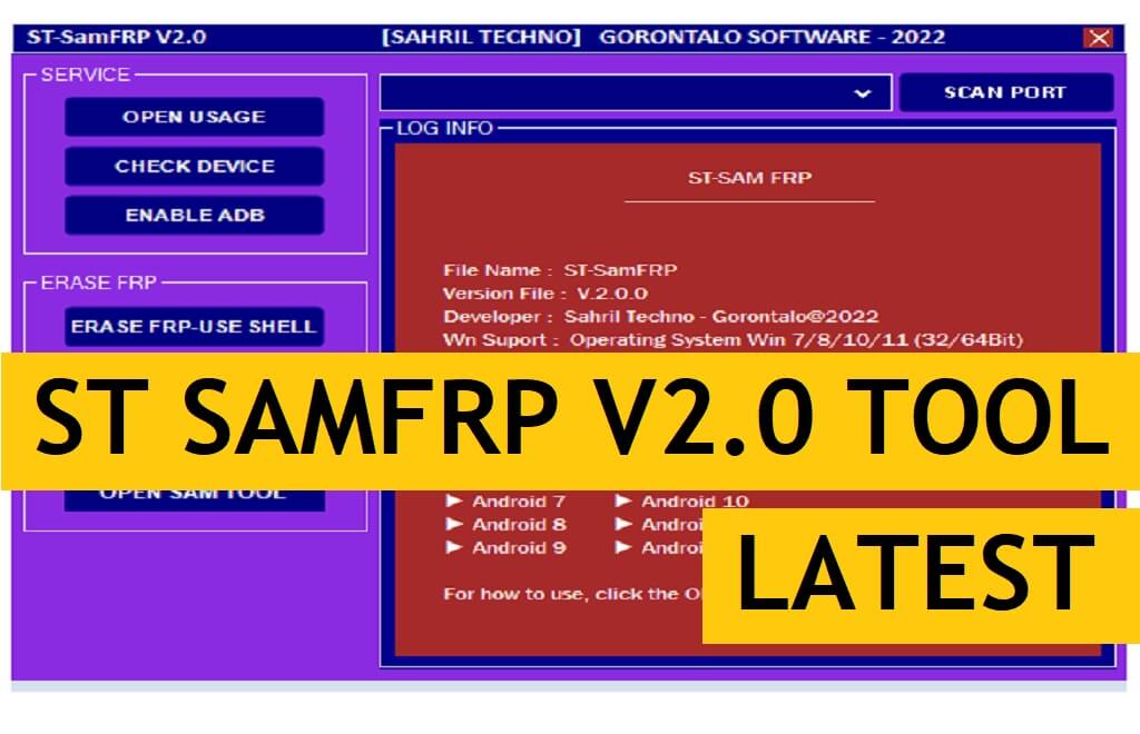ST SamFRP V2.0 Tool Download Latest Free Samsung FRP erase use Shell Free