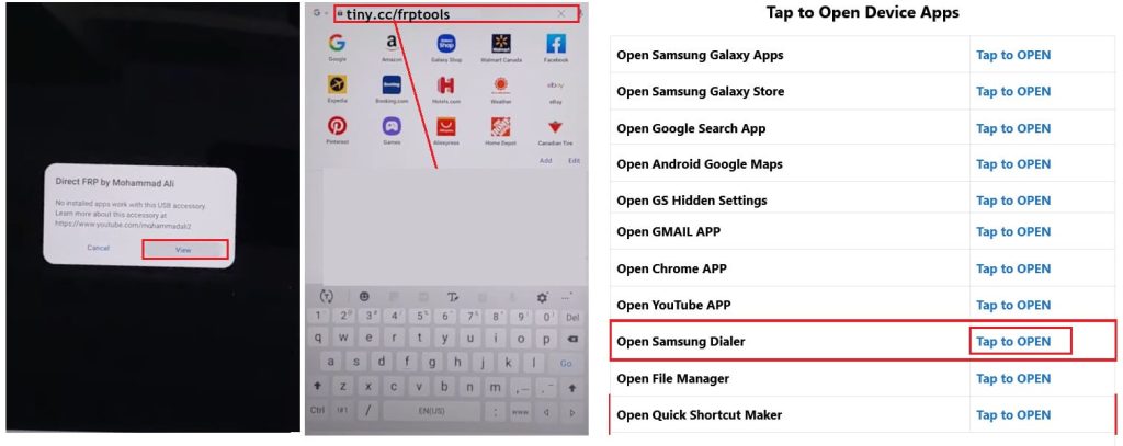 Откройте приложения устройства для Samsung FRP. Обход блокировки Google Lock. Исправить отсутствие экстренного вызова *#0*# Бесплатно