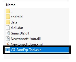 Run VG SAMFRP Tool V1 Download Latest Samsung *#09*# Test Mode FRP Remove Tool