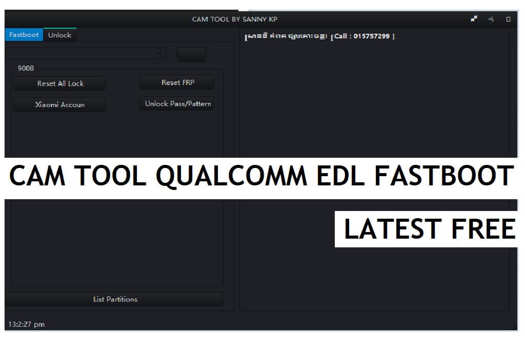 Download da ferramenta CAM mais recente (Qualcomm 9008 e Fastboot FRP Remove Tool)
