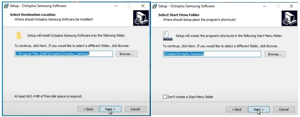 Tik op Volgende naast Octoplus Samsung Tool Software V4.0.5 Laatste installatie Gratis downloaden