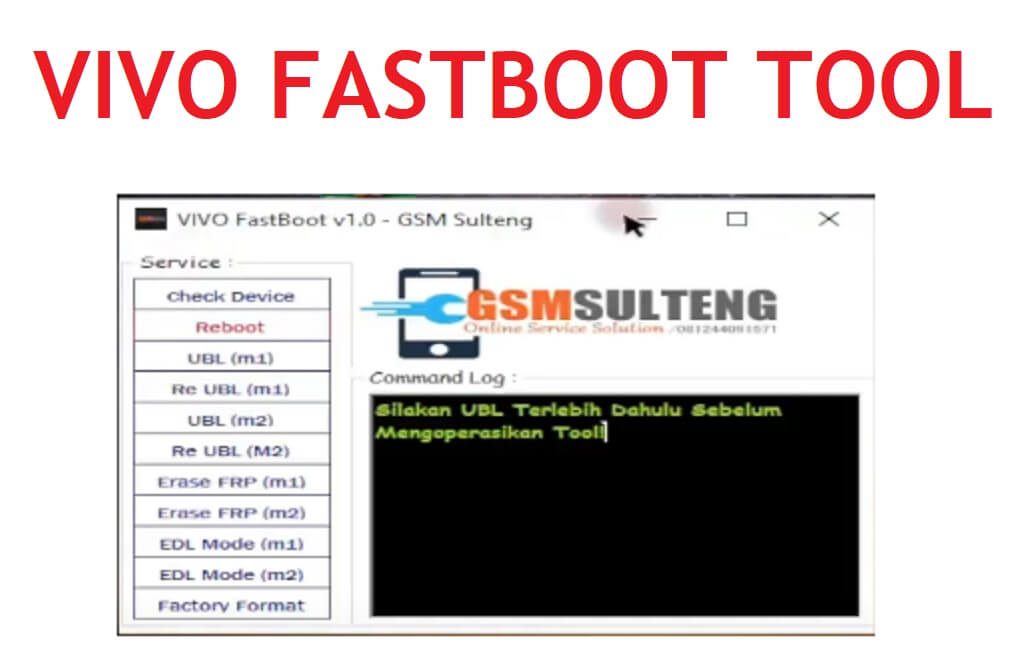 VIVO Fastboot Tool V1.0 Завантажте останню версію Erase FRP, Reboot to EDL tool Free