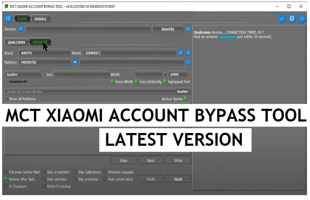 MCT Xiaomi Account Bypass Tool V4.00 With Loader Download Latest Version Free