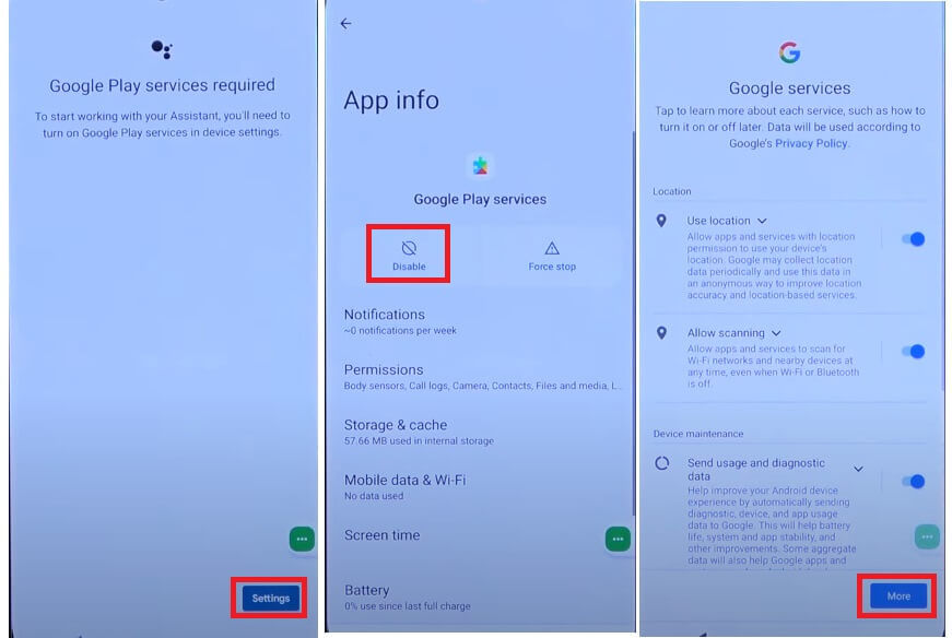 เปิดใช้งานบริการ Google Play กับ Motorola Moto FRP Bypass Android 12 โดยไม่ต้องใช้พีซีและ APK บัญชี Google ปลดล็อคฟรี