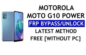 Reset FRP Motorola Moto G10 Power Ontgrendel Google-account Android 11 zonder pc en APK