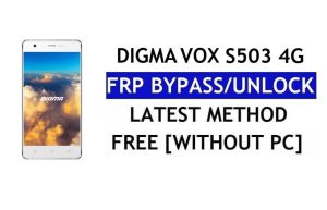 Digma Vox S503 4G FRP Bypass - Déverrouillez Google Lock (Android 6.0) sans PC