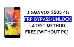Digma Vox S505 3G FRP Bypass - Déverrouillez Google Lock (Android 6.0) sans PC