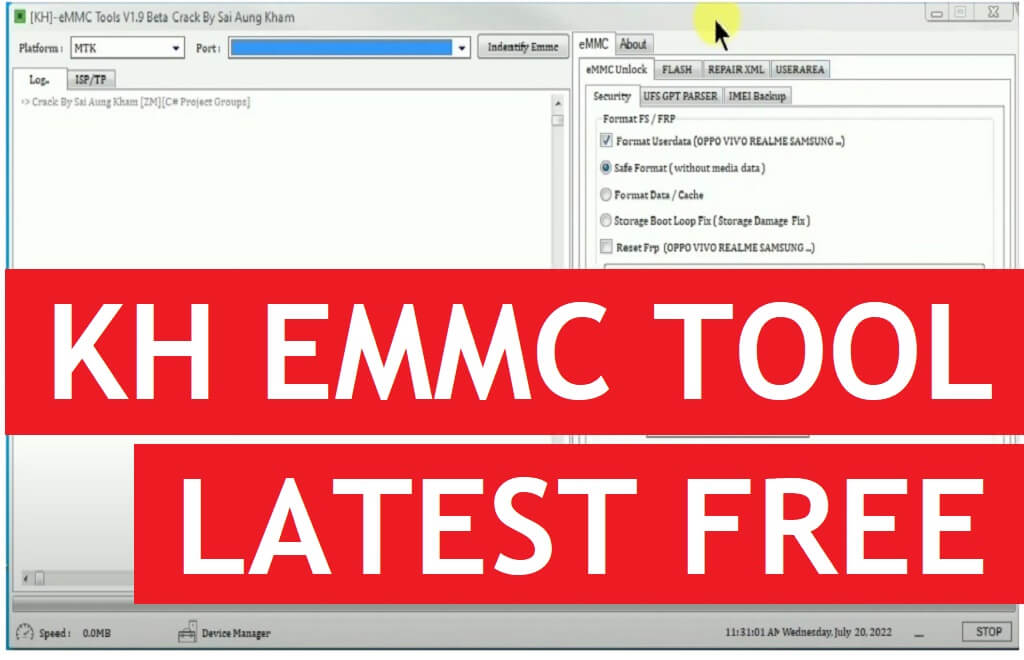 KH EMMC Tool V1.9 Download nieuwste versie gratis (ISPUnlock Tool)