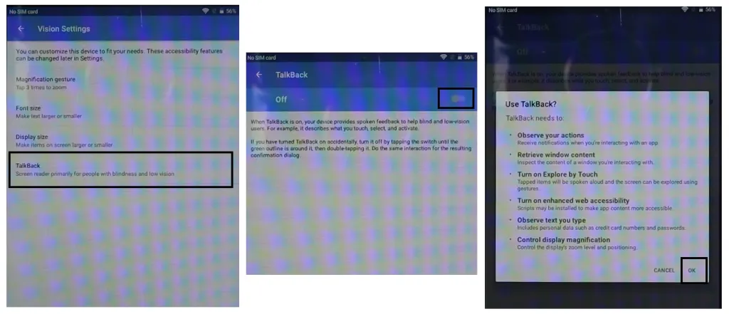 Evolveo StrongPhone/Highscreen FRP Bypass에 대한 Talkback 활성화 [YouTube 및 위치 업데이트 수정](Android 7.0) – PC 없음