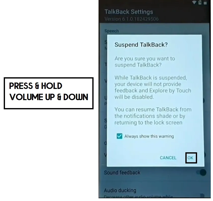 Evolveo StrongPhone/Highscreen FRP Bypass'a Talkback'i Askıya Al [Youtube ve Konum Güncellemesini Onar] (Android 7.0) – Bilgisayarsız