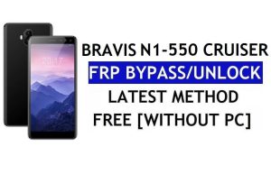Bravis N1-550 Cruiser FRP Bypass แก้ไขการอัปเดต Youtube (Android 8.1) - ปลดล็อก Google Lock โดยไม่ต้องใช้พีซี