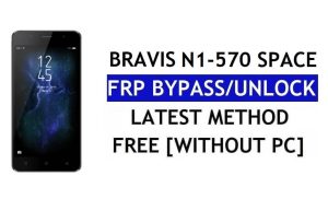 Bravis N1-570 Space FRP Bypass Fix Actualización de Youtube (Android 8.1) - Desbloquear Google Lock sin PC