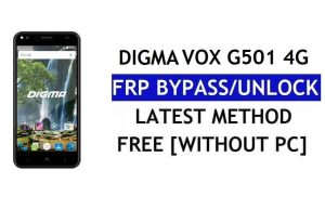 Digma Vox G501 4G FRP Bypass Fix Actualización de Youtube (Android 7.0) - Desbloquear Google Lock sin PC