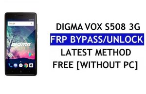 Digma Vox S508 3G FRP Bypass Fix Actualización de Youtube (Android 7.0) - Desbloquear Google Lock sin PC