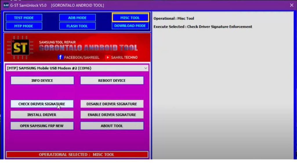 MISC Tool in G-ST SamUnlock Tool V5.0 Download latest Version Free