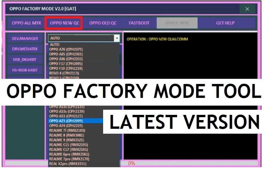 Oppo Factory Mode Tool V2.0 Download do método mais recente FRP, formato