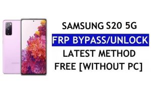 FRP إعادة تعيين Samsung S20 Android 12 بدون جهاز كمبيوتر SM-G981 فتح قفل Google مجانًا