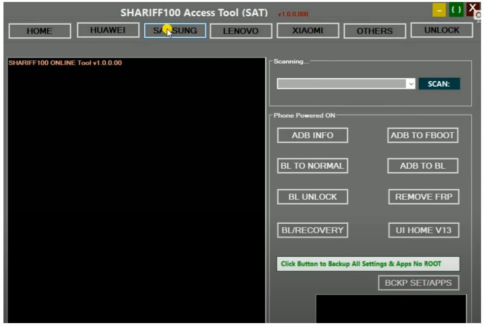 Samsung SHARIFF100 Access Tool V1 Download Latest Online Version Free