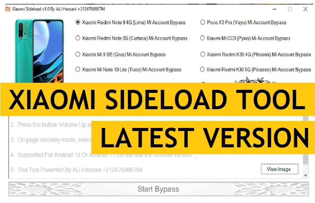 Xiaomi Sideload Tool v1.0 par ALi Hassani Télécharger le dernier (suppression du verrouillage MIUI 13 MI)