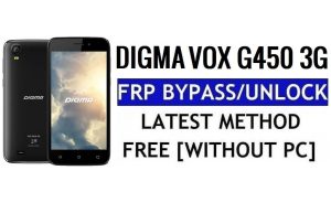 Digma Vox G450 3G FRP Ontgrendelen Bypass Google Gmail (Android 5.1) Gratis