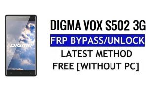 Digma Vox S502 3G FRP Sblocco Bypass Google Gmail (Android 5.1) Gratuito