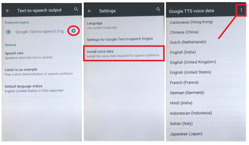 Installeer spraakgegevens op Gooweel FRP Ontgrendel Google Gmail (Android 5.1) zonder pc
