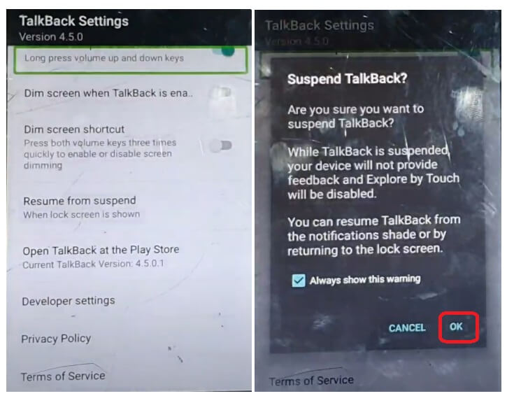 Suspend Talkback to HTC Desire/One FRP Bypass Unlock Google Gmail (Android 5.1) Without PC