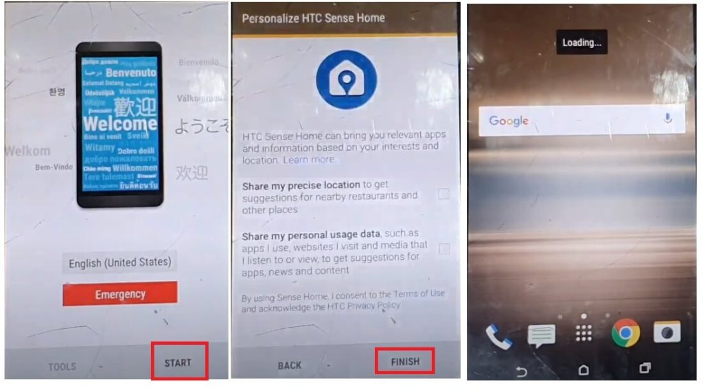 Voltooi de installatie naar HTC Desire FRP Bypass Ontgrendel Google Gmail (Android 5.1) zonder pc