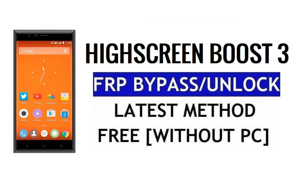 Highscreen Boost 3 FRP Ontgrendelen Bypass Google Gmail (Android 5.1) Zonder pc
