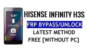 PC 없이 HiSense Infinity H3S FRP 잠금 해제 Google Gmail(Android 5.1) 우회