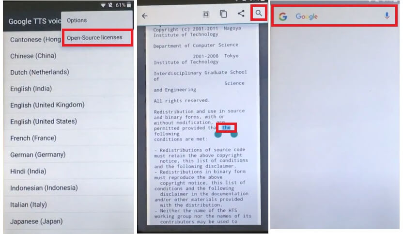 Tap Open Source Licenses to i-mobile FRP Bypass Unlock Google Gmail (Android 5.1) Without PC