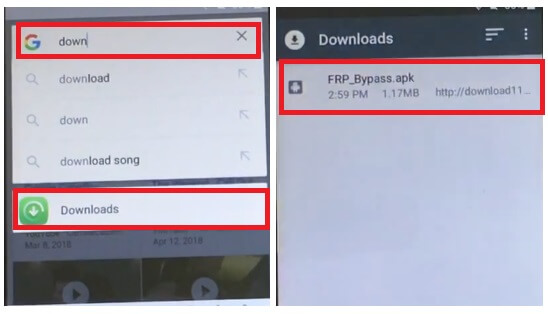 Wählen Sie „Downloads to Intex FRP Bypass“ aus. Google Gmail entsperren (Android 5.1) Kein PC