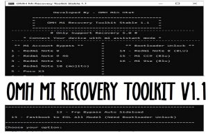 OMH Mi Recovery Toolkit V1.1 Download de nieuwste gratis voor alle MIUI 13