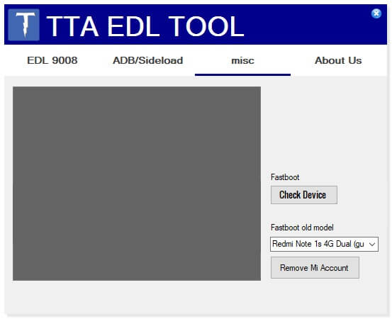Misc to TTA EDL Tool FRP, Format, Factory Reset