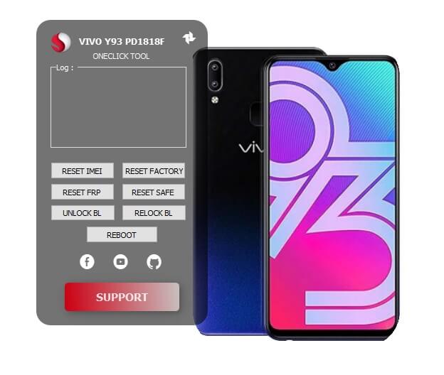 Vivo Y93 (PD1818F) One Click Tool Download Auth & FRP Bypass, Format Free