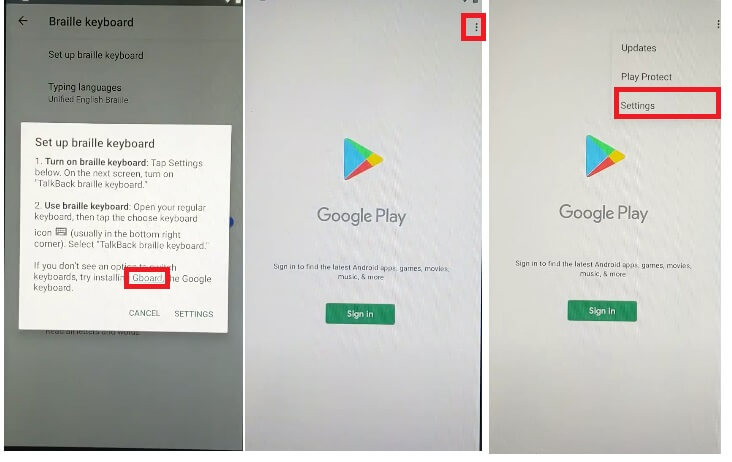 Wählen Sie Gboard zu BLU FRP Google Bypass Unlock Android 11 Go Without PC
