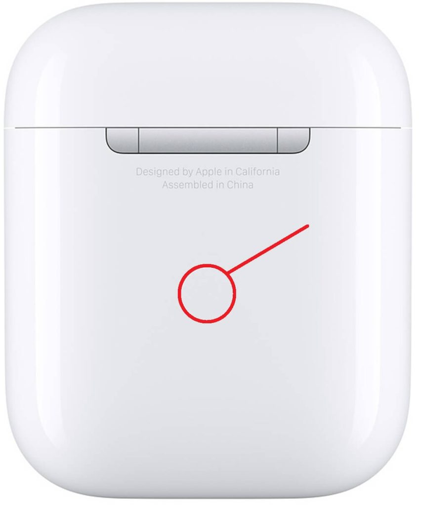 Press the Back button to Hard Reset Apple AirPods [Factory Reset] Easy Steps