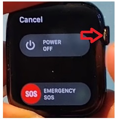Press the Round Side key to confirm Apple Watch Series 3 Hard Reset [Factory Reset]