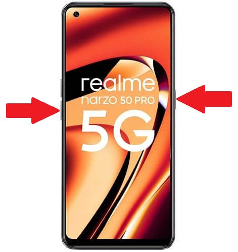 press vol - & power to boot into Recovery to Realme Narzo 50 Pro Hard Reset