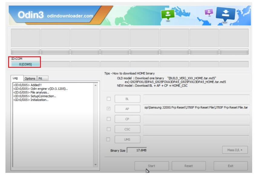 Connect your Samsung device to the PC to Samsung FRP File Download Odin Reset 100% Working 