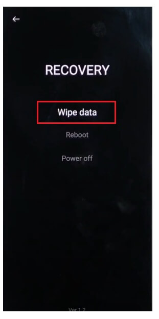 Tap Wipe Data to Realme Narzo 50 Pro Hard Reset