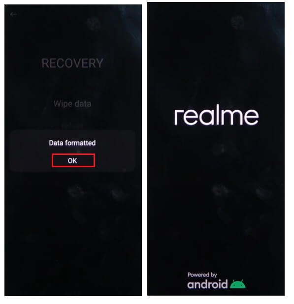 Завершіть жорстке скидання Realme 9