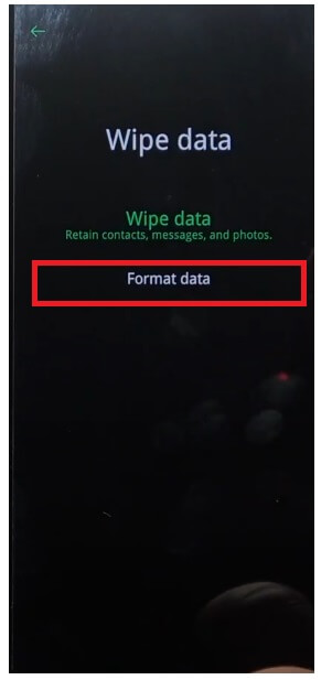 Tap Format Data to Oppo Hard Reset & Factory Reset