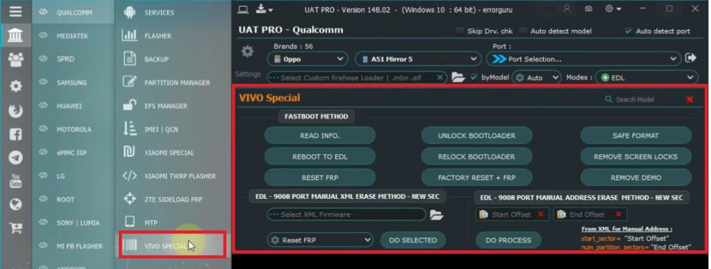 Vivo Special to UAT Pro [All Setup] Uni-Android Tool