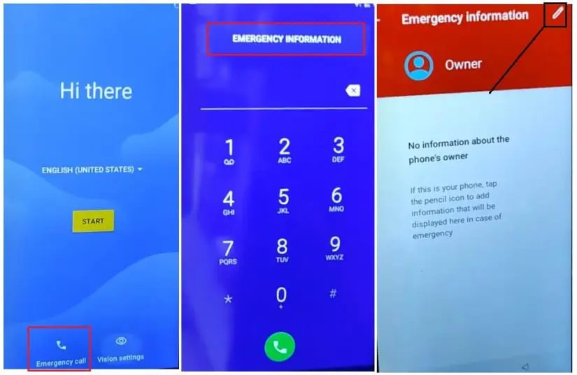 Tocca Chiamata di emergenza per Alcatel FRP Bypass Android 10 Sblocca Google Gmail