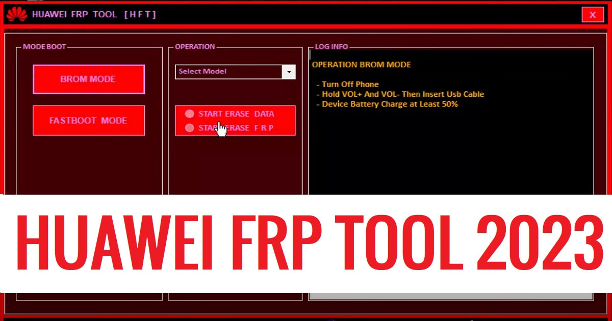 Huawei FRP Tool V1.0 2023 Завантажити Завантажити FRP Bypass One Click