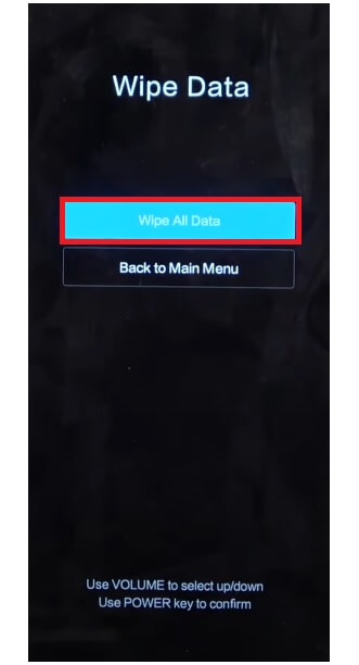 Confirm Wipe All Data to Xiaomi Redmi Hard Reset & Factory Reset