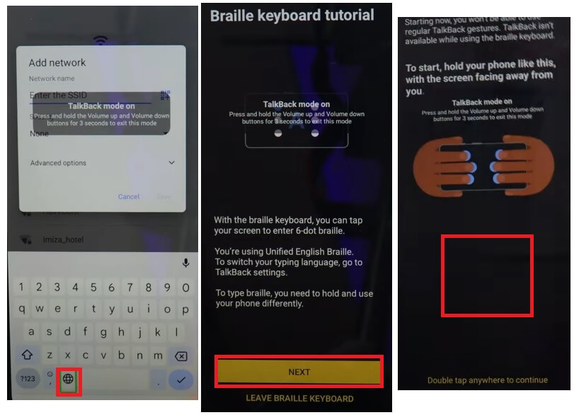 Tap Braille keyboard tutorial to Vivo FRP Bypass Android 13 Without Computer [2023] Latest Free