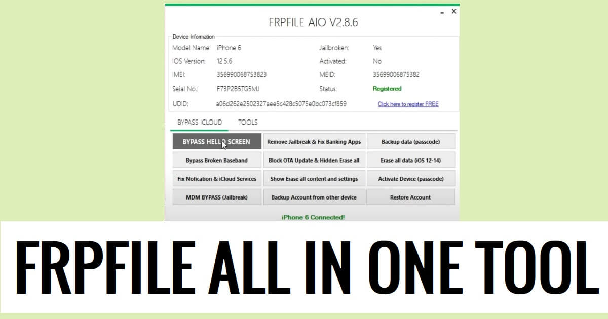 iFrpfile Hepsi Bir Arada Araç v2.8.5 AIO iCloud Bypass Son Sürümünü İndirin (Tüm Sürüm) Ücretsiz